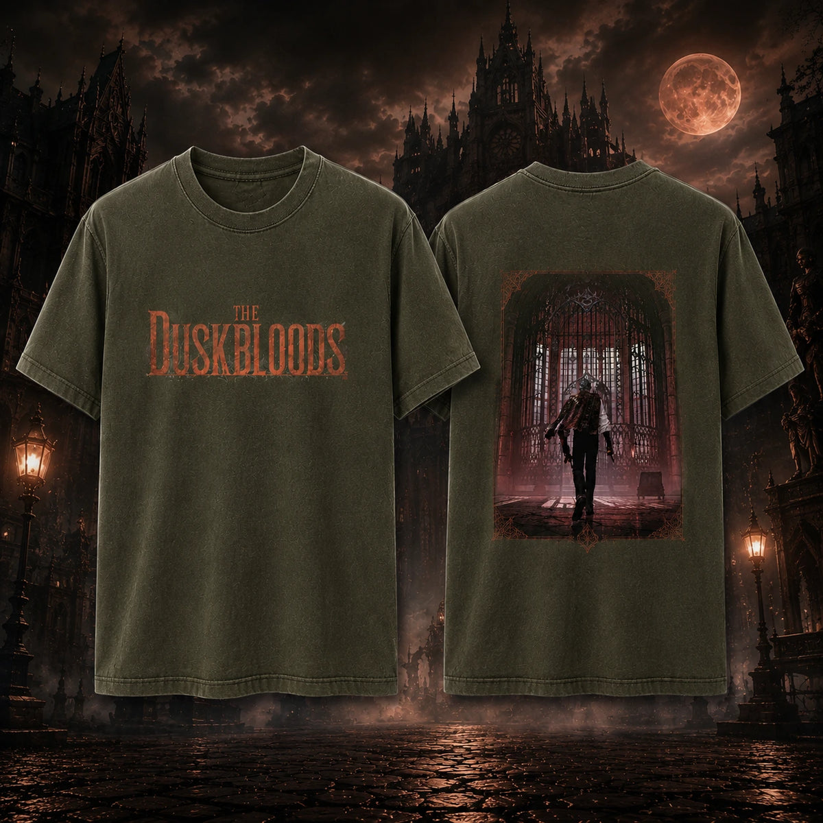 The Duskbloods Khaki Gothic T-Shirt